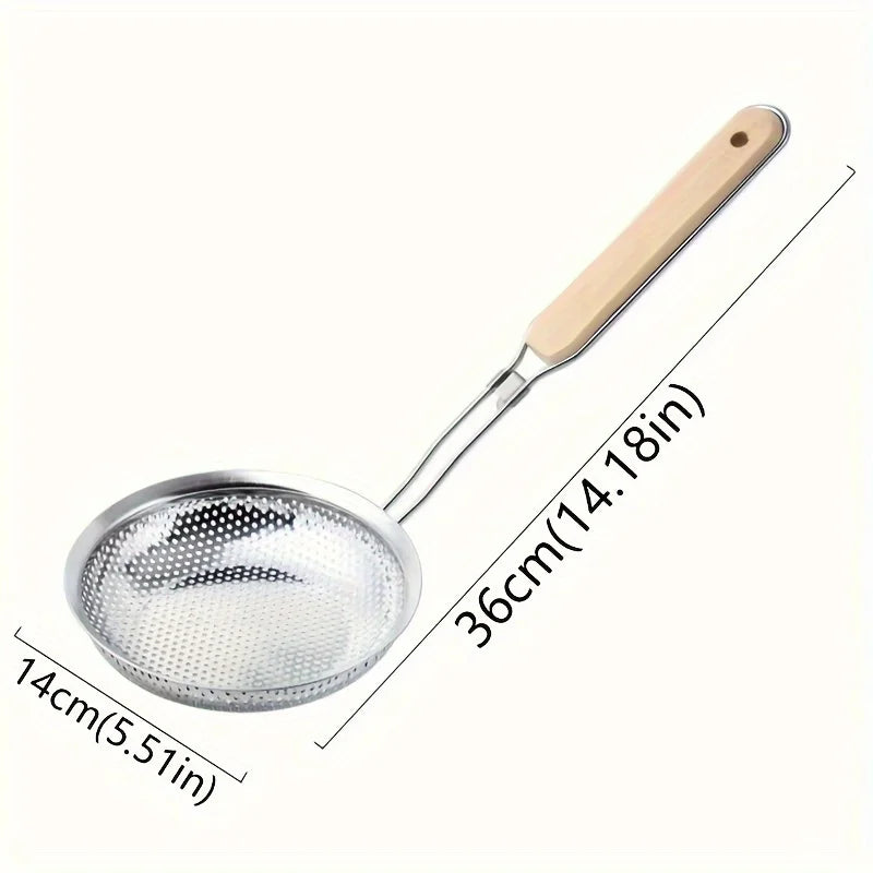 Stainless Steel Colander with Wooden Handle