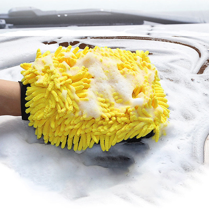 Large Microfiber Car Wash Mitt Waterproof Chenille Gloves