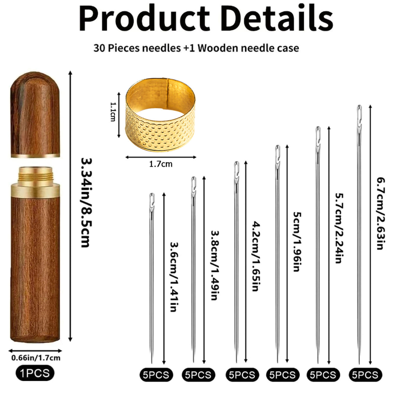 Side Hole Blind Sewing Needles Stainless Steel