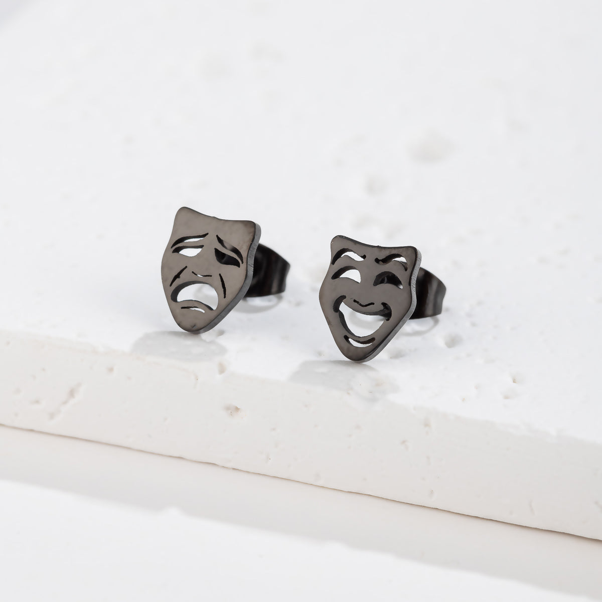 1Pair Creative Funny Mask Stud Earrings for Men Women