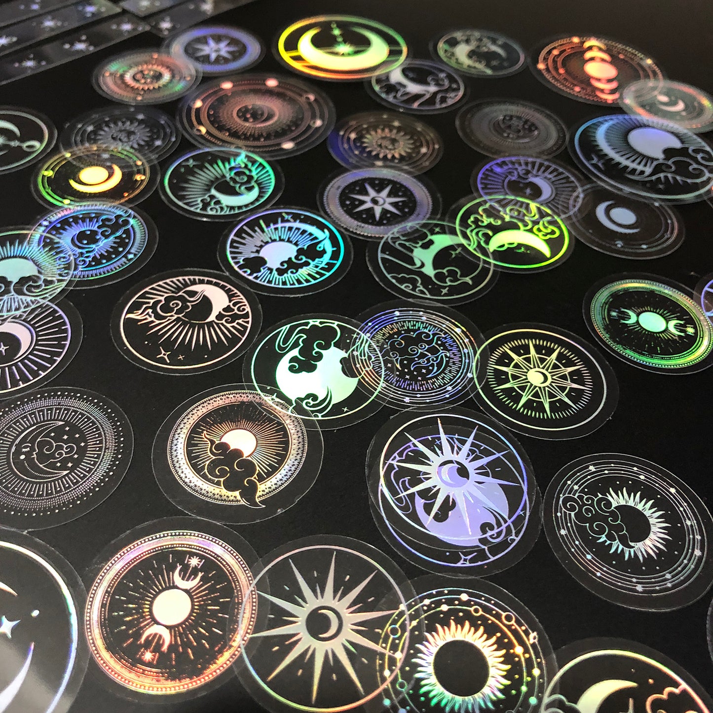 PET Adhesive Stickers Waterproof Transparent Laser Silver Stickers