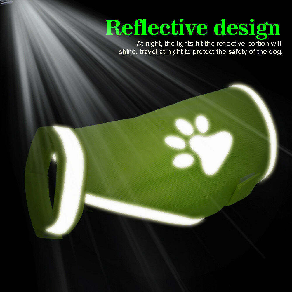 Reflective Dog Safety Vest High Visibility Fluorescent Pet Hi Vis Jacket Coat