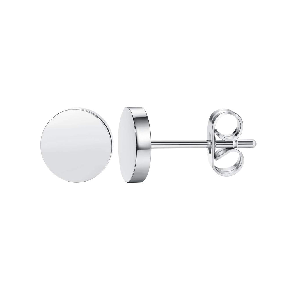 1 Pairs Stainless Steel Enamel Round Stud Earrings