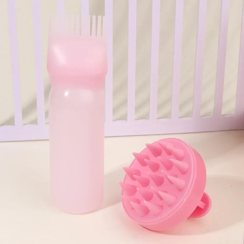 Silicone Shampoo Brush Head Scalp Massage Comb Hair