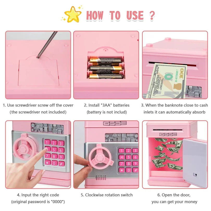 Automatic Piggy Bank with Password Lock and Counter