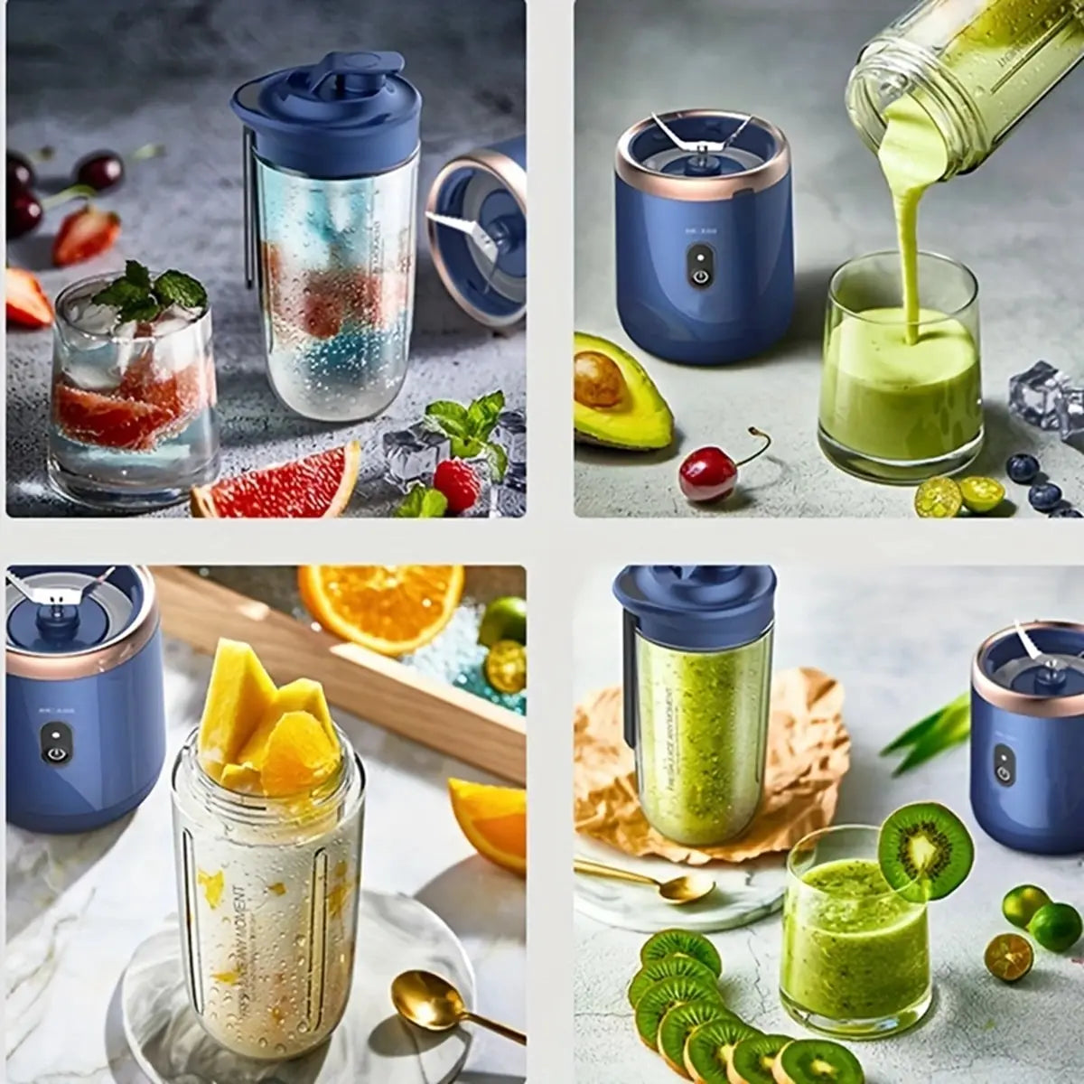 Multifunction 2 Cups Portable Fruit Juicer Blender 6 Blade