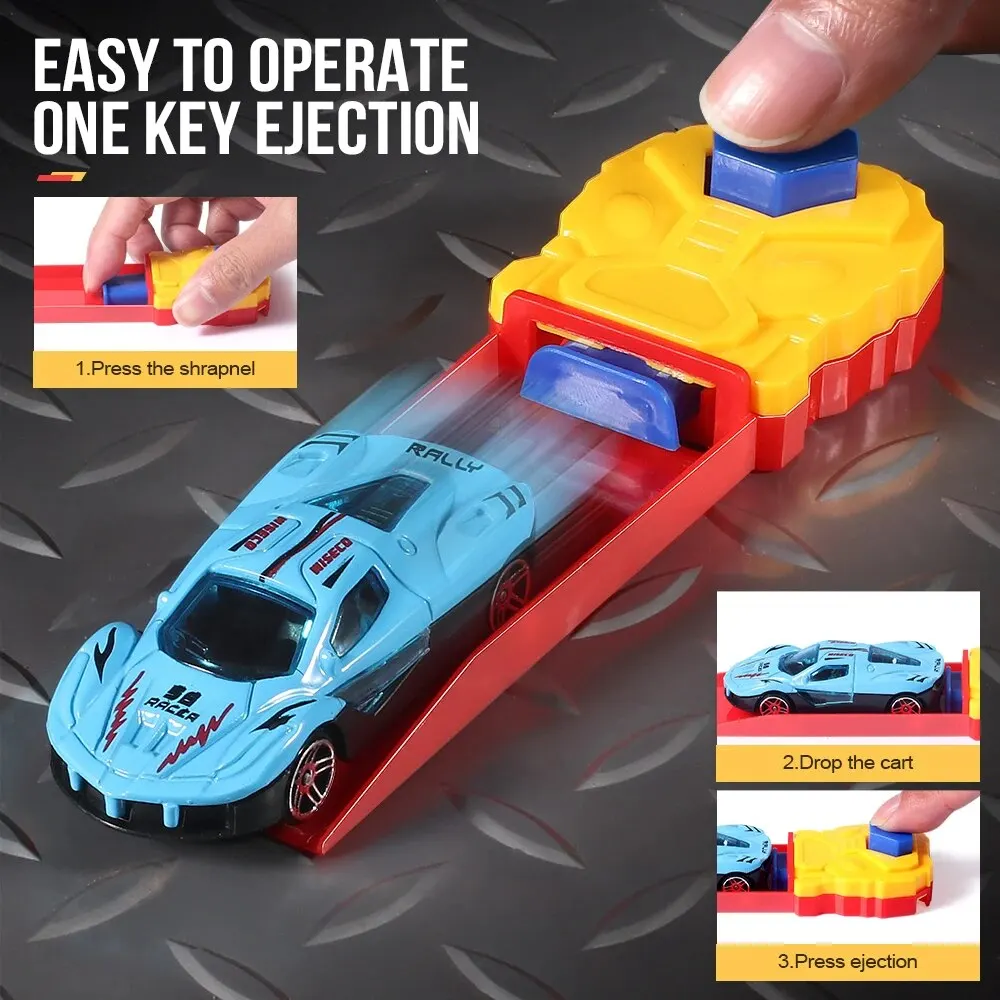 Dynamic Ejection Vehicle Shooting Racing Taxi Model Inertia Slide Car Mini Gift Toys