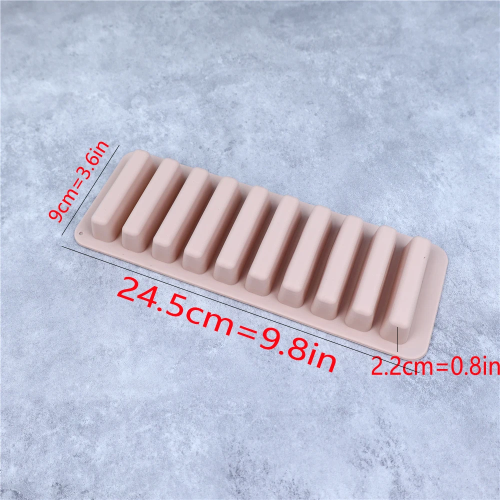 Long strip silicone Moulds 10 grid giant silicone ice cubes square tray mold non-toxic durable wine ice cube manufacturers