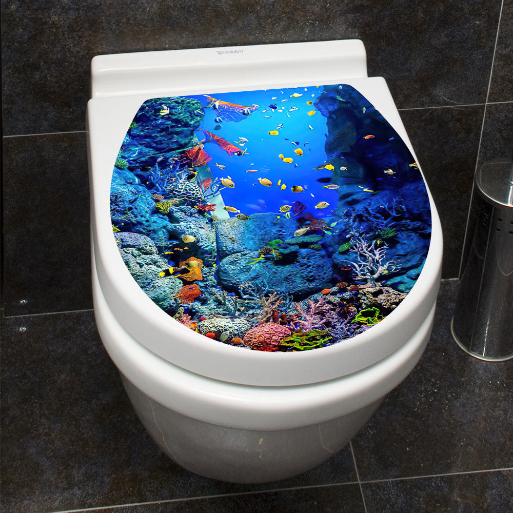SeaWorld Toilet Lid cWall with Self-adhesive Bathroom