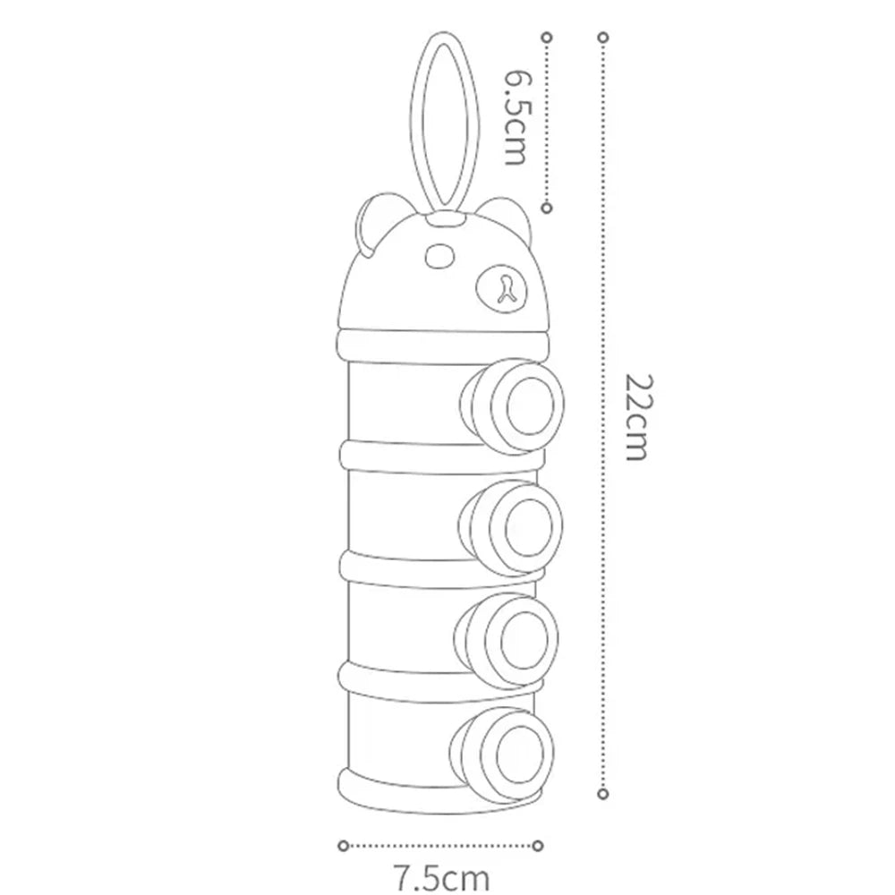 4Layer Bear Style Portable Milk Powder Box