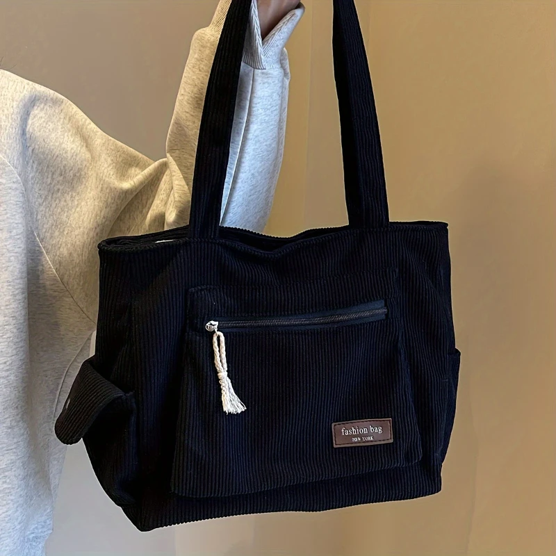 Simple Corduroy Tote Bag
