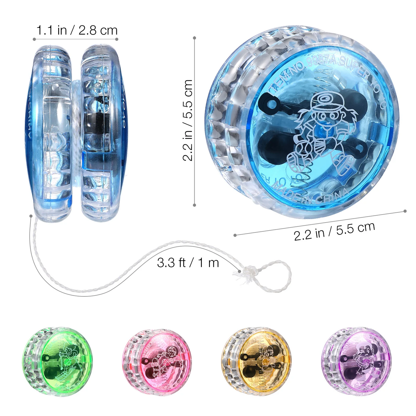 3Pcs Luminous Yo-yo Ball Pull Line Yoyo Ball for Kids
