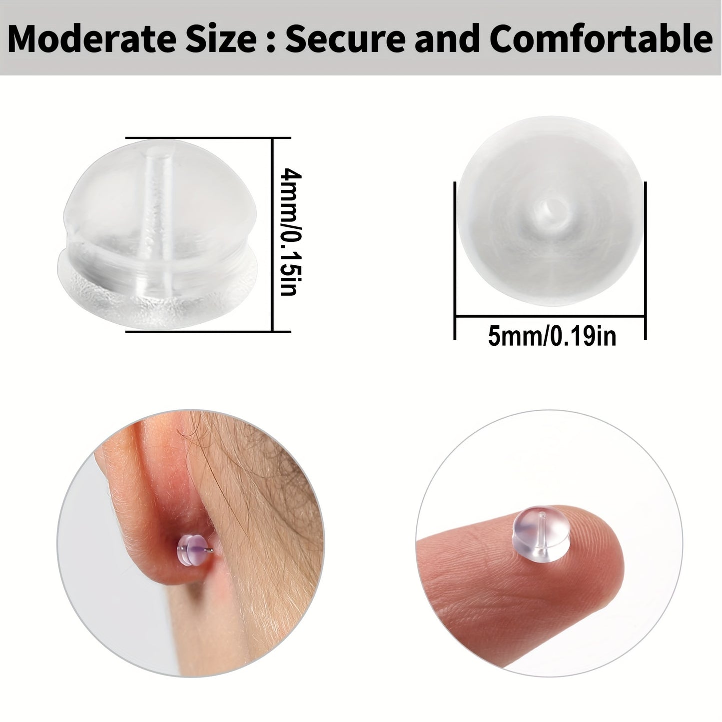 10pcs Rubber Earring Backs Soft Silicone