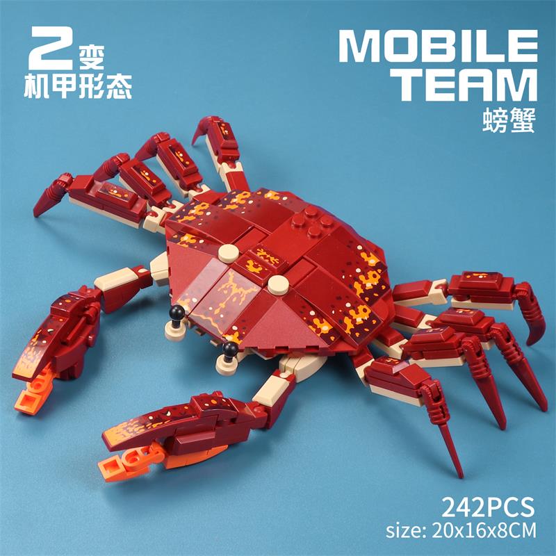 DIY Ocean Animals Building Block Creative Assembly Crab Small Particle Toy