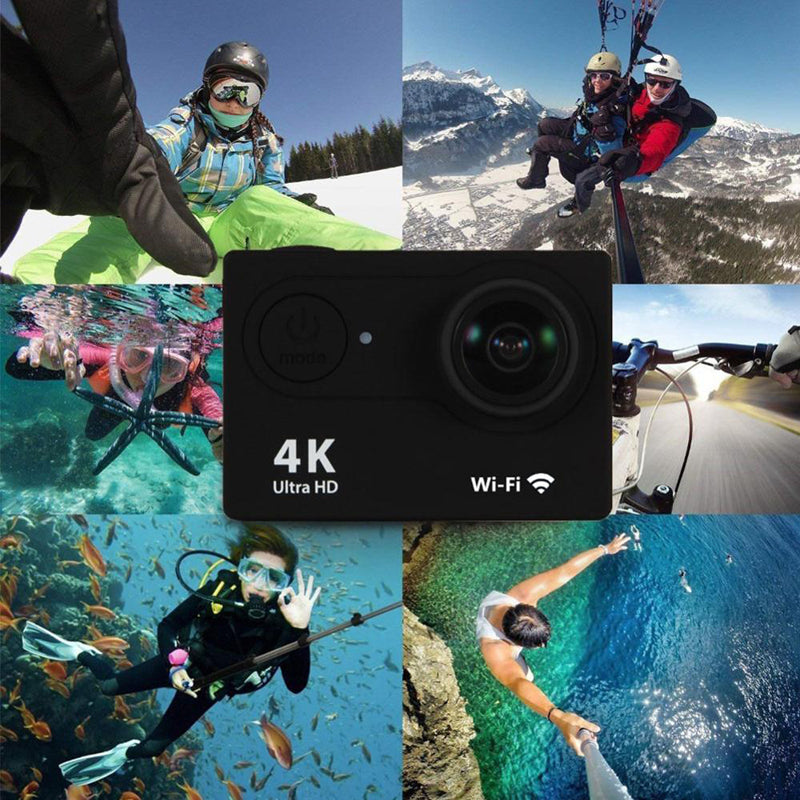4K Action Camera 1080P/30FPS WiFi 2.0" 170D Underwater Waterproof