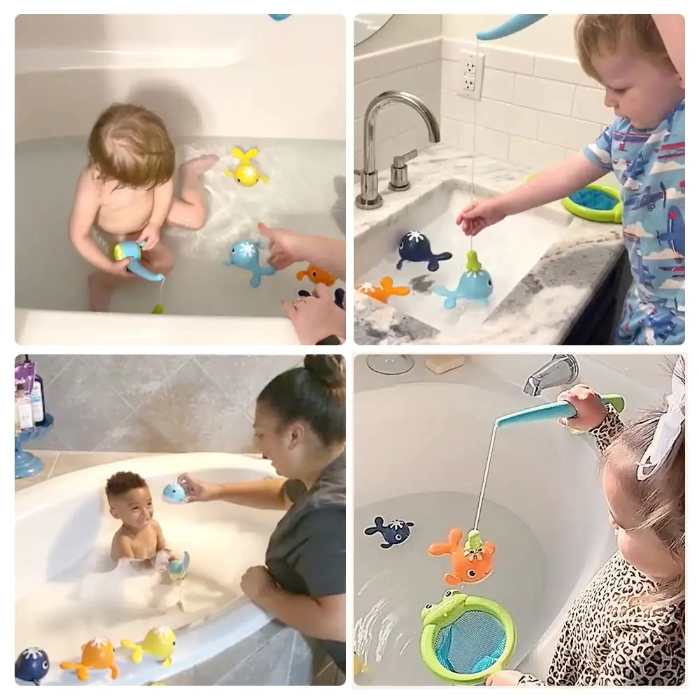 Magnet Baby Bath Fishing Toys Wind-up Swimming