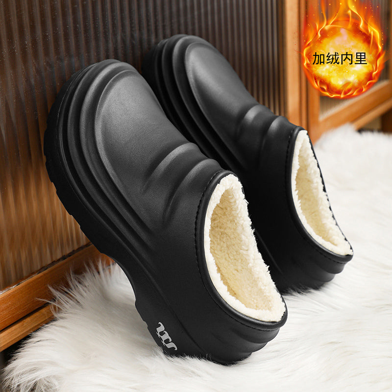 Fashion Cotton Slippers Men Winter Warm Home Cotton Shoes