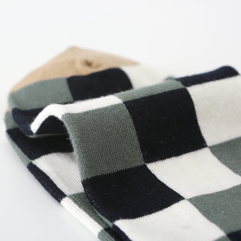 5Pair-pack New Men's Socks Colorful Grid Sock