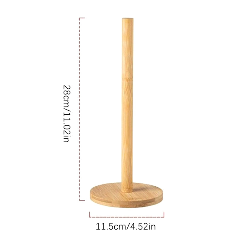 Kitchen Wooden Roll Paper Towel Holder Bathroom