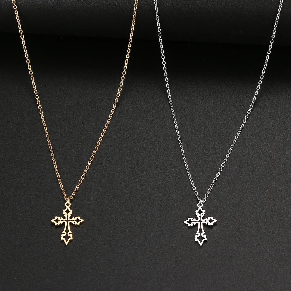 Stainless Steel Necklaces Vintage Cross Pendants
