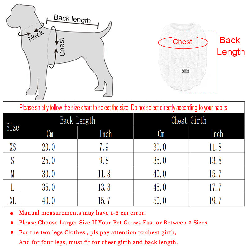 Winter Warm Dog Clothes for Small Dogs Cats Outdoor