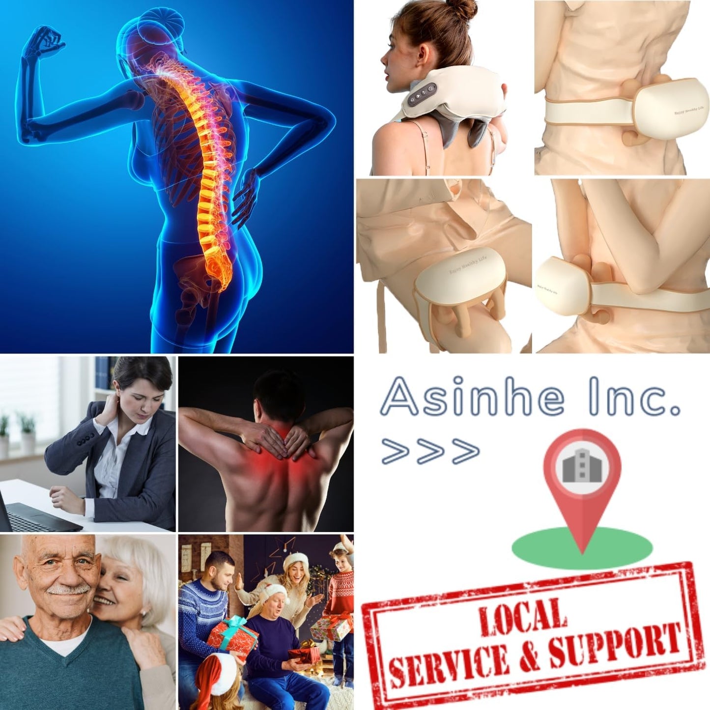 Neck Shoulder Massager Deep Tissue Shiatsu Back Massagers with Heat