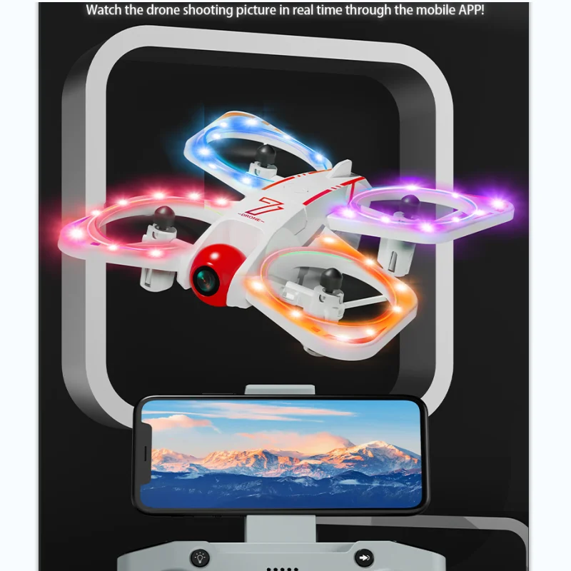 cz07 H21 Mini Drone with Rotating Colorful Lights 4K Camera