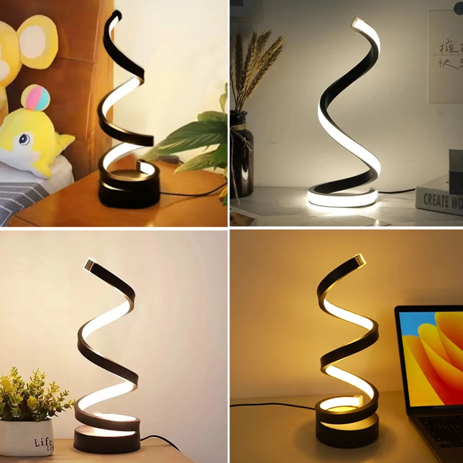 LED Night Light Spiral Table Lamp