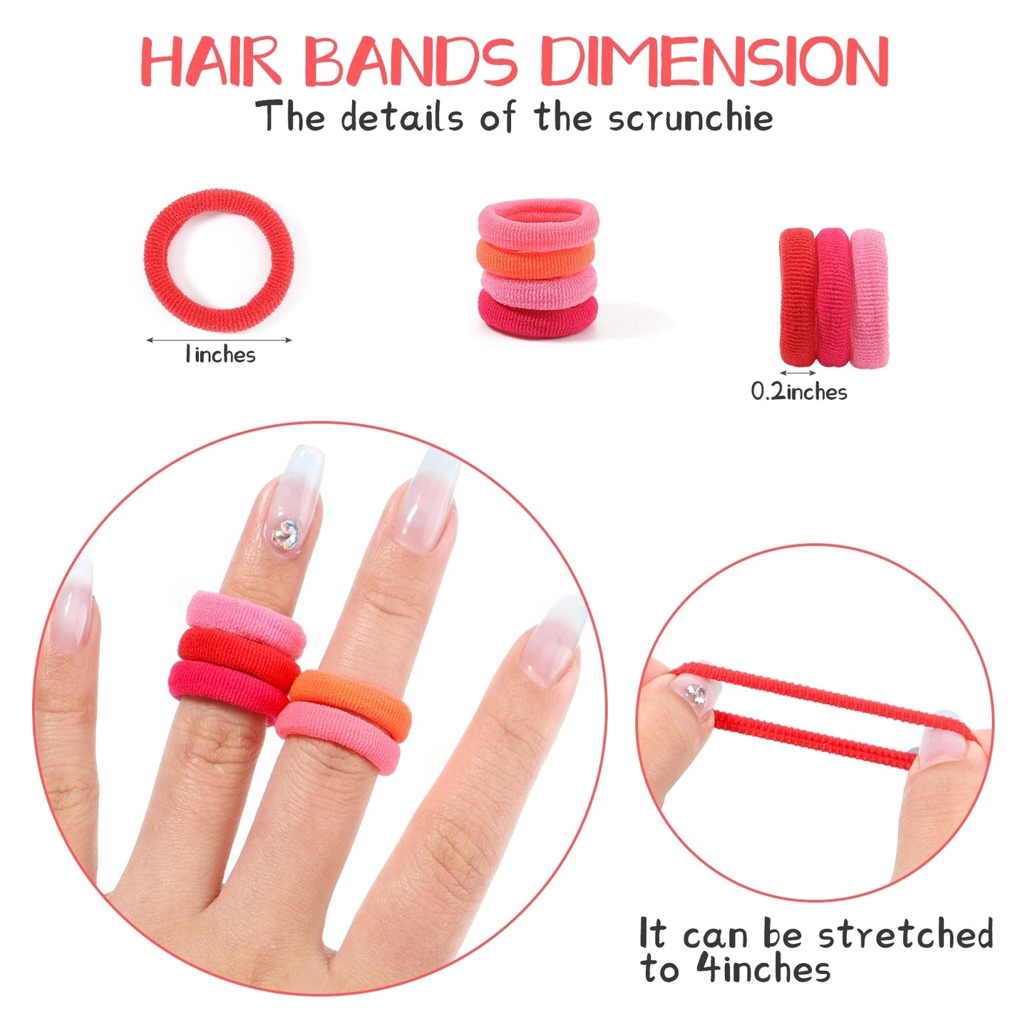 Colorful Basic Nylon Ealstic Hair Ties for Girls