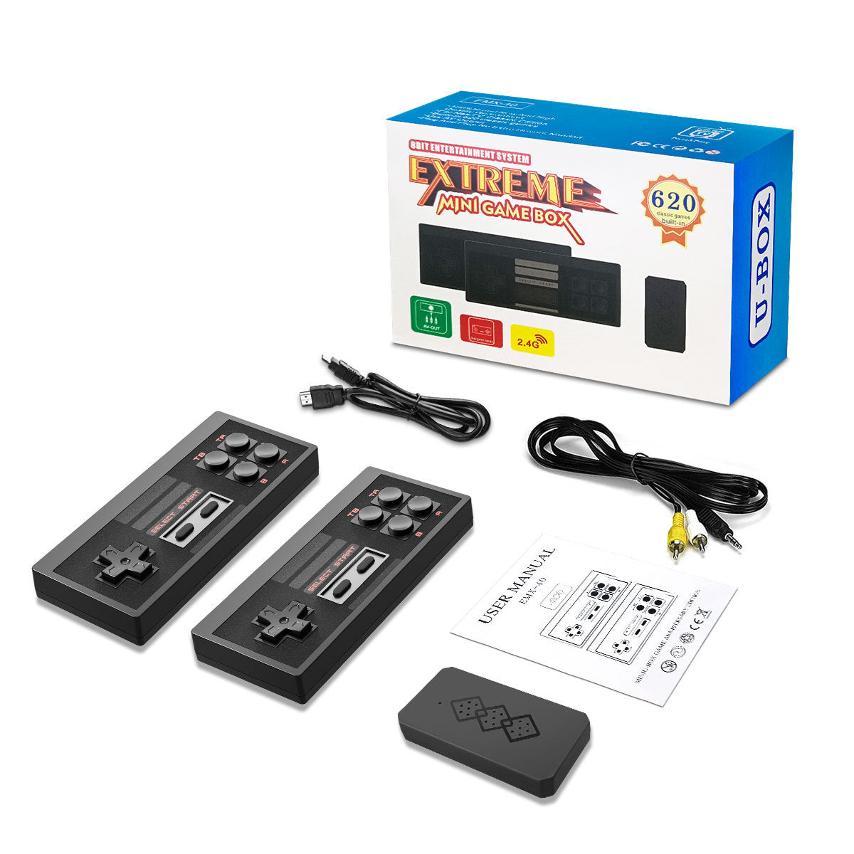 Retro Game Console 8 Bit Game Stick Built In 620 Games