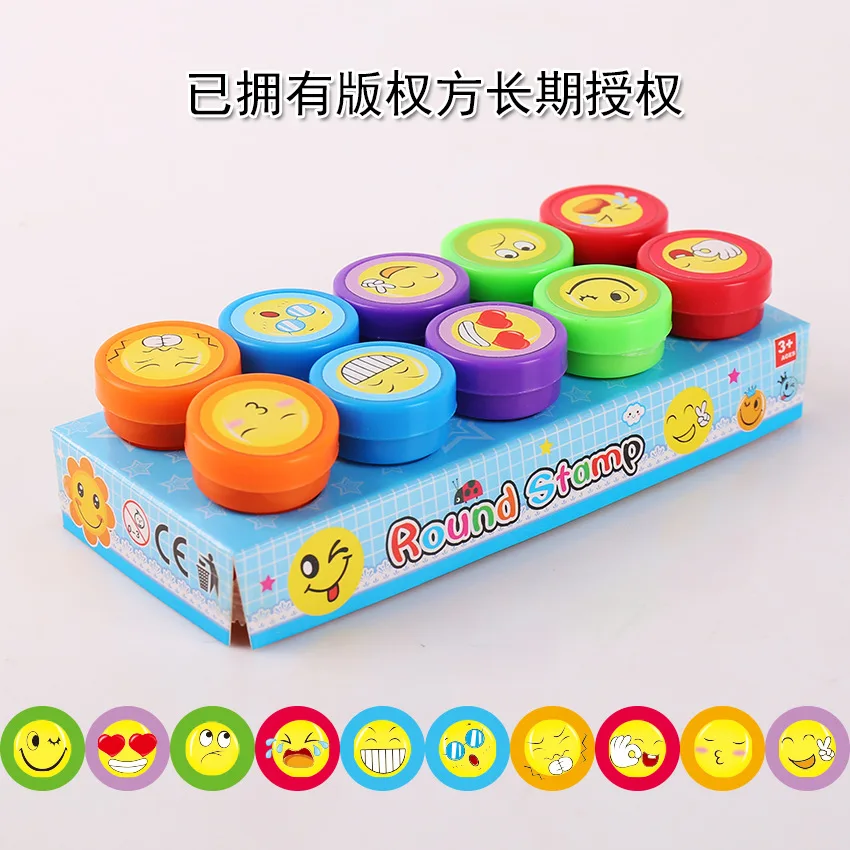10pcs Assorted Stamps for Kids Self-ink Stamps Children Toy