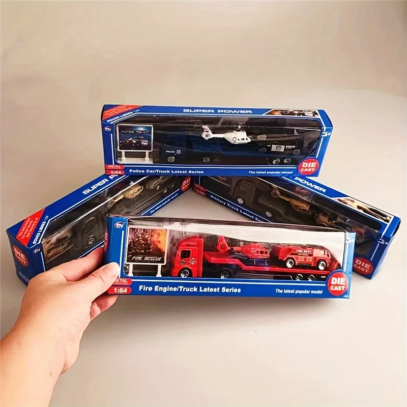 Play Vehicles Set Toy Construction Police Car