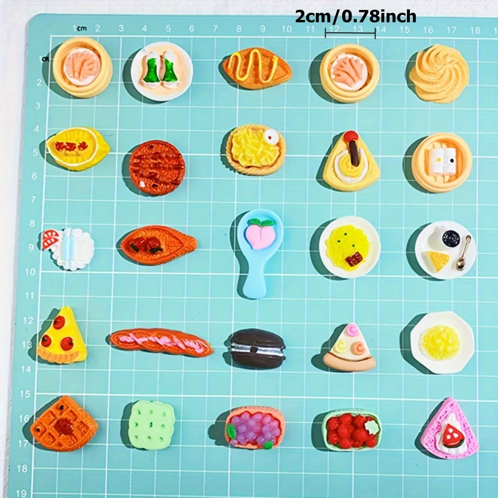 30/60Pcs Mini Food Toys Mixed Style Resin Food Dolls
