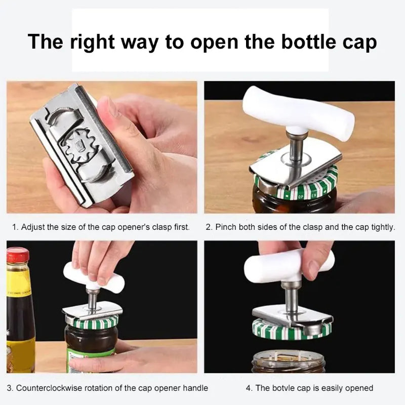 Multi-Function Bottle Cap Opener Stainless Steel