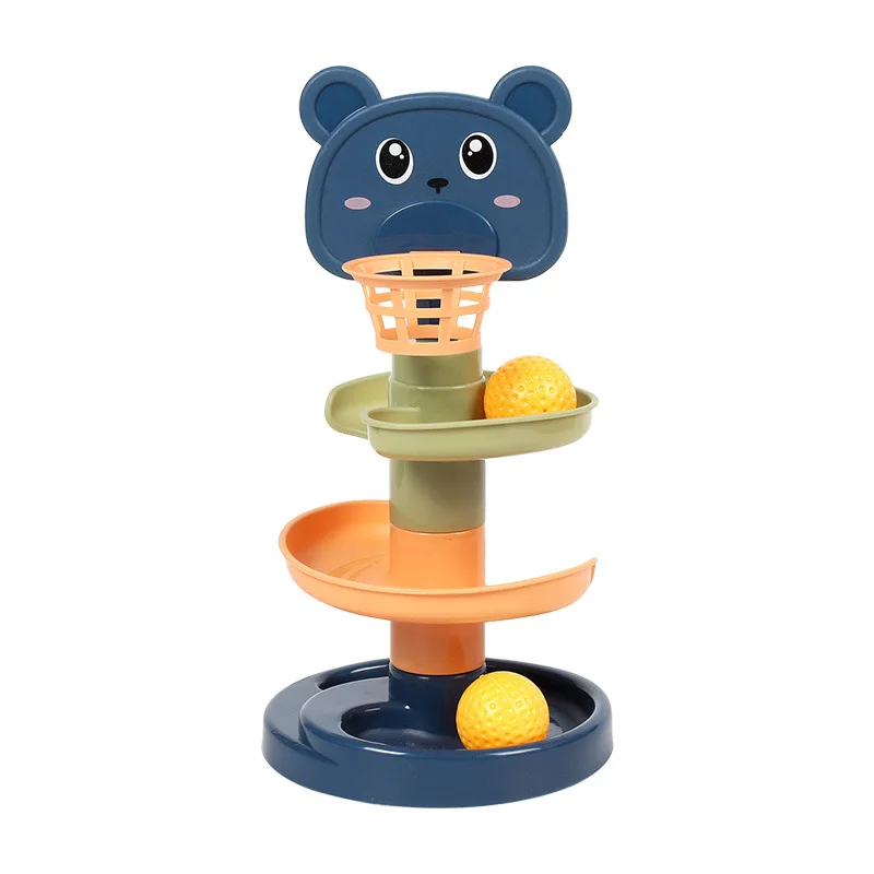 Baby Toy Rotating Rolling Ball Pile Tower Gliding Montessori Educational Toy