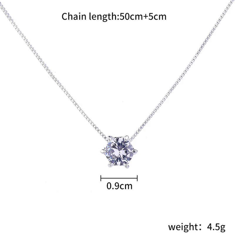 Crystal Zircon Rhinestone Pendant Necklace