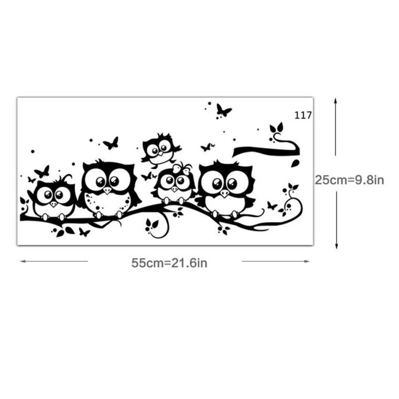 Owls Wall Sticker Tree Animals Bedroom Owl Butterfly Wall