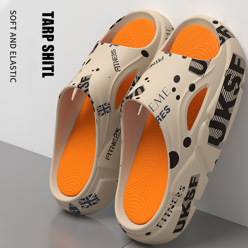 Summer Trend Mens Slippers Non-Slip Sandals Thick Soft Platform