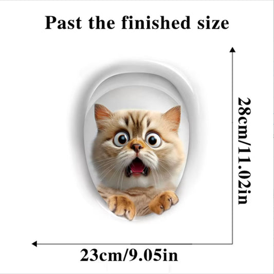 1pc Scary Cat Toilet Sticker
