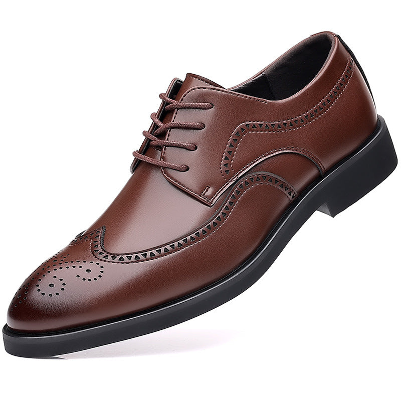 Men Classic Retro Brogues Men Lace Up Business Leather Shoes