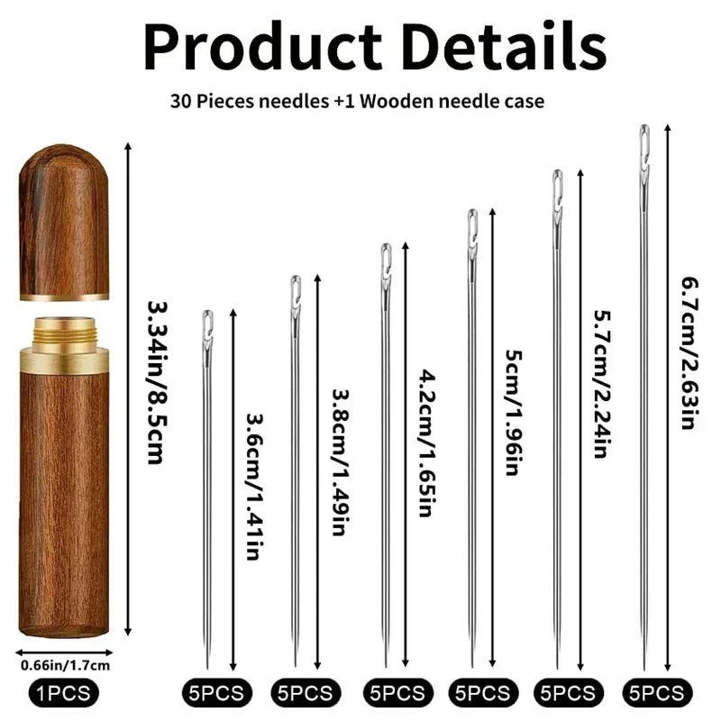 12Pcs Side Hole Blind Sewing Needles Stainless Steel