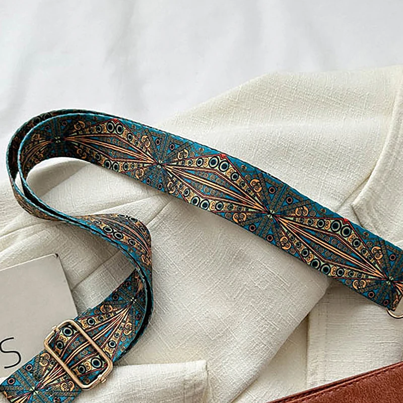 Wide Geometric Strap Shoulder Bag Large Capacity