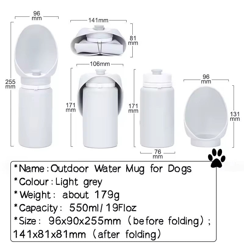 550ml Folding Pet Outdoor Walking Mug Portable Travel Water Bottle Puppy Cats