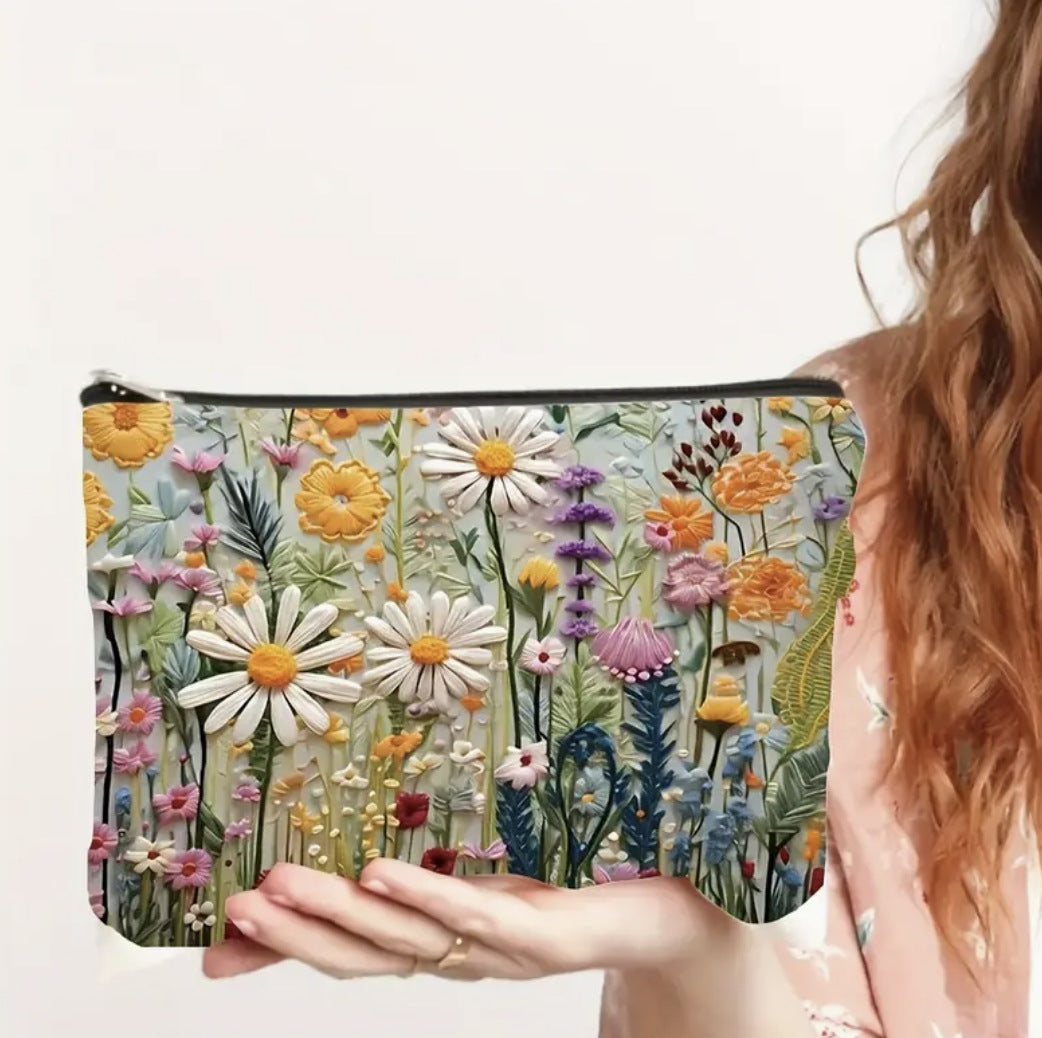 Large Capacity Floral Double-sided Printed Makeup Pouch