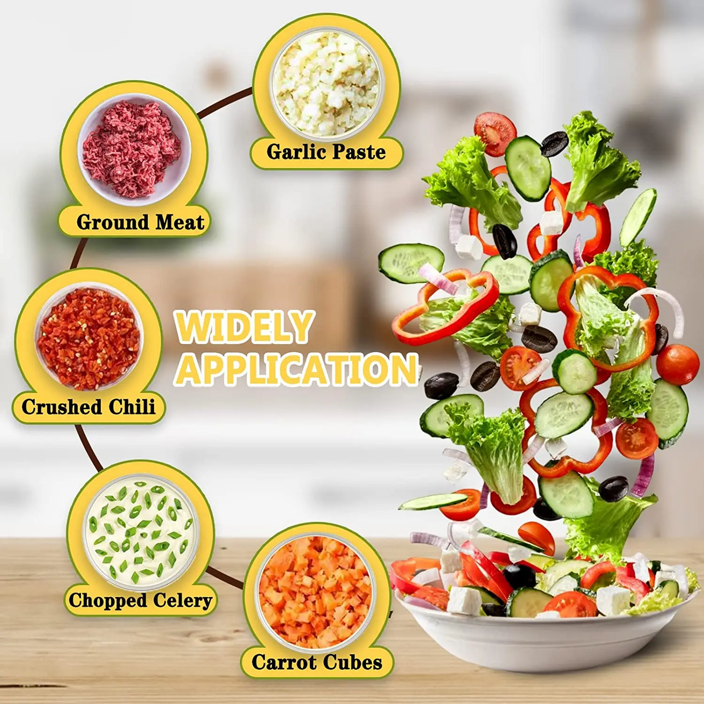 4In1 Electric Vegetable Cutter Set Handheld Wireless