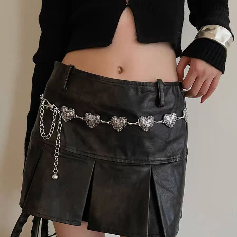 Silver Retro Waist Chain Accessory Metal Chain