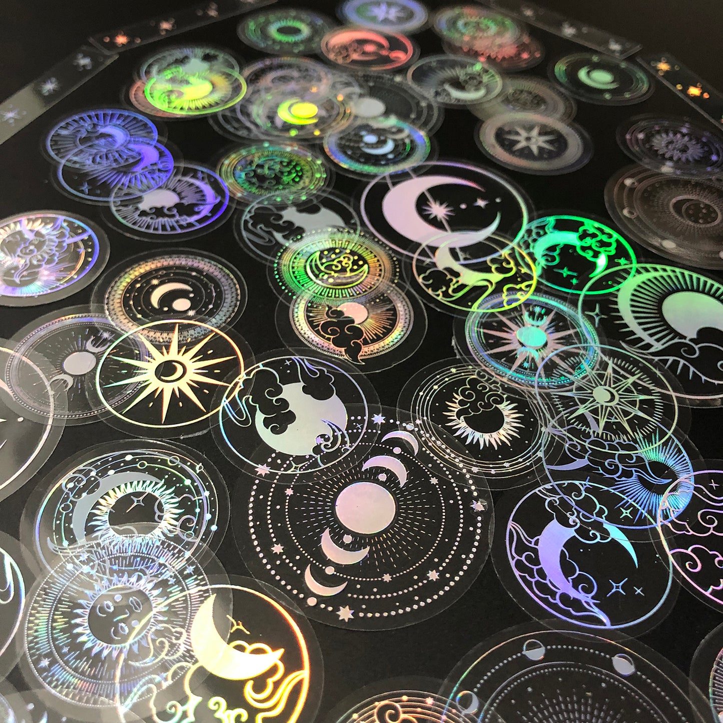 PET Adhesive Stickers Waterproof Transparent Laser Silver Stickers