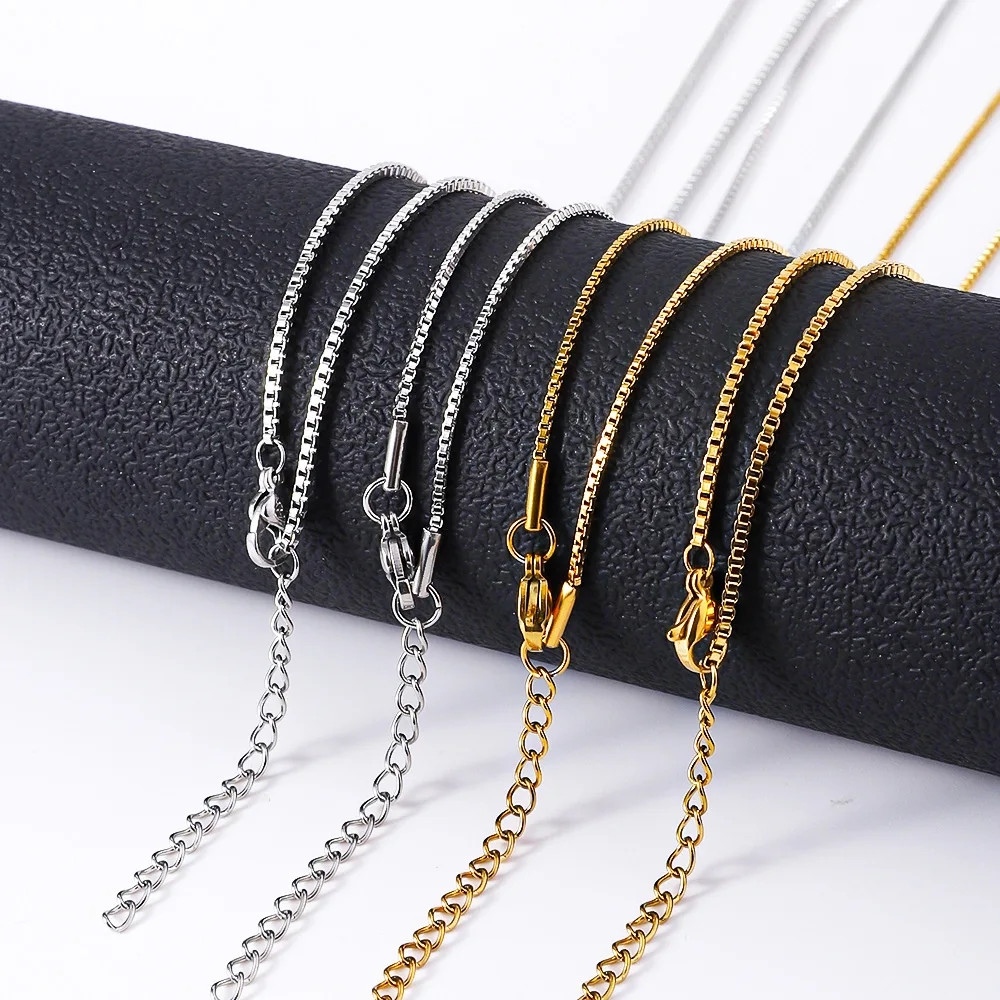 1.2mm Simple Stainless Steel Box Chain Necklace