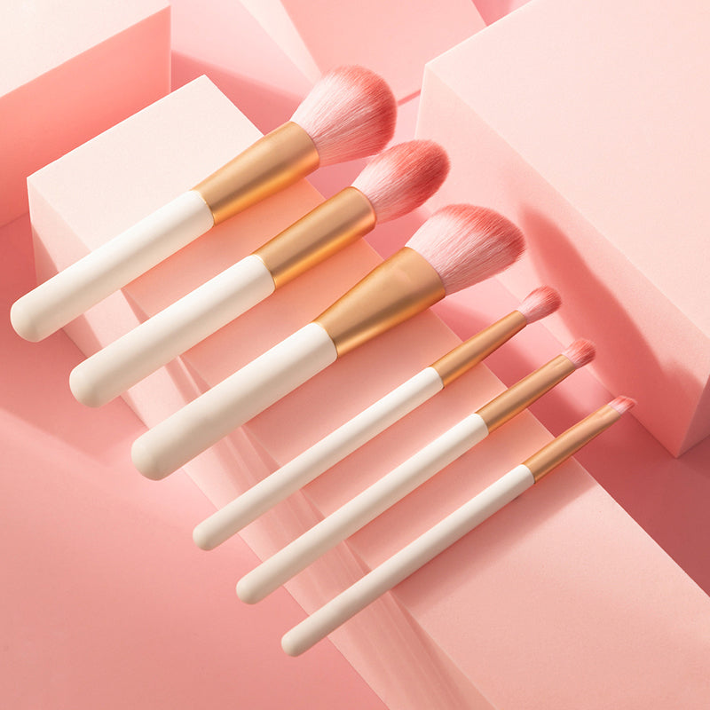 6pcs Luxury Travel Brush Set, Artist-Grade Synthetic Bristles for Seamless