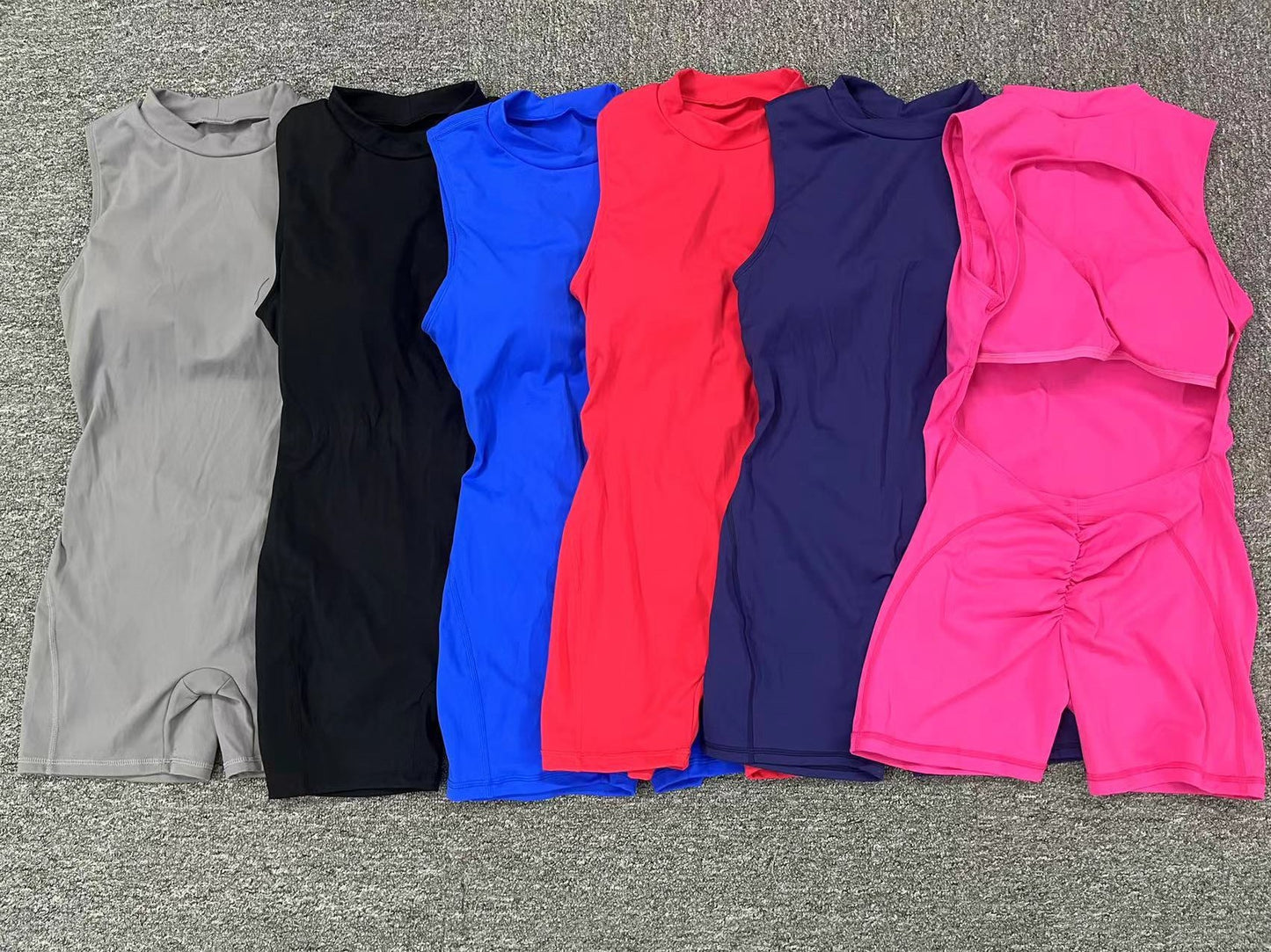 Hollow Backless Gym Bodycon Short Jumpsuit Playsuit Women One Piece